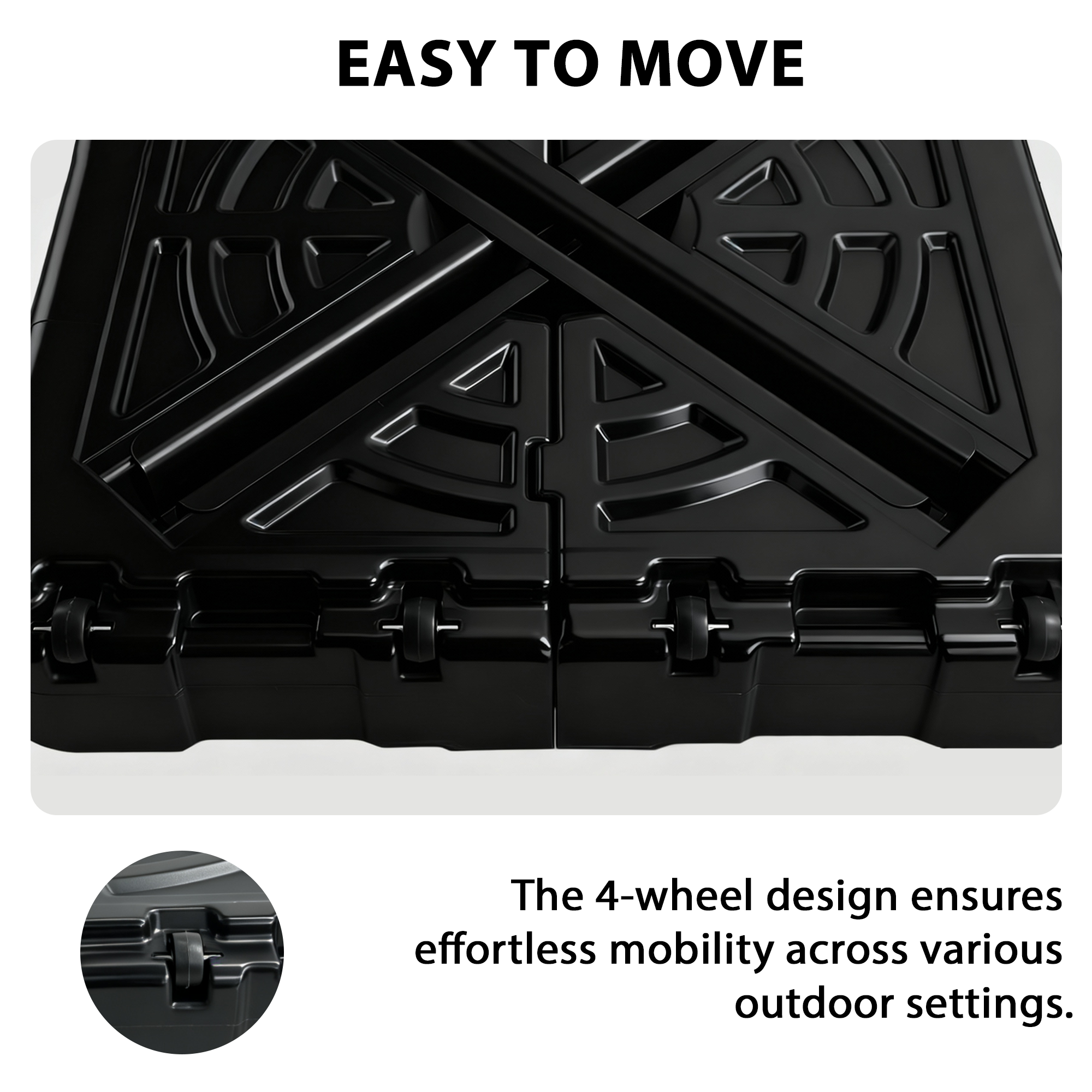 HOMREST 35.5" Patio Square Umbrella Base with Wheels, Heavy Duty Stand for Large Offset & Cantilever Umbrellas, Holds Up to 440 lbs with Water, Perfect for Outdoor Use