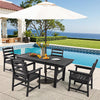 HOMREST Outdoor Table and Chairs for 4, HDPE Weather Resistant Outdoor Dining Set, Black