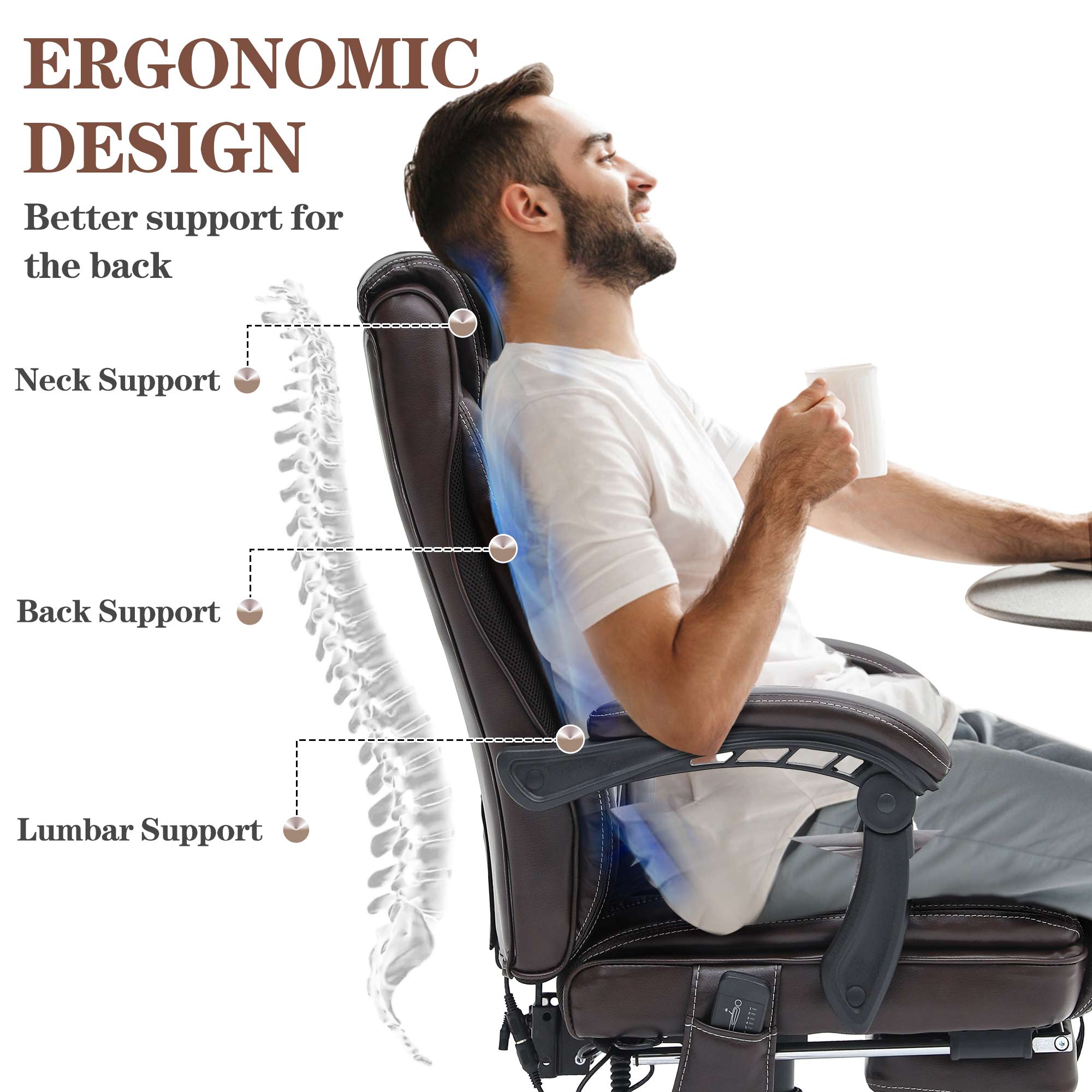 Executive Office Chairs with Vibration & Heating Function | Homrest Furniture
