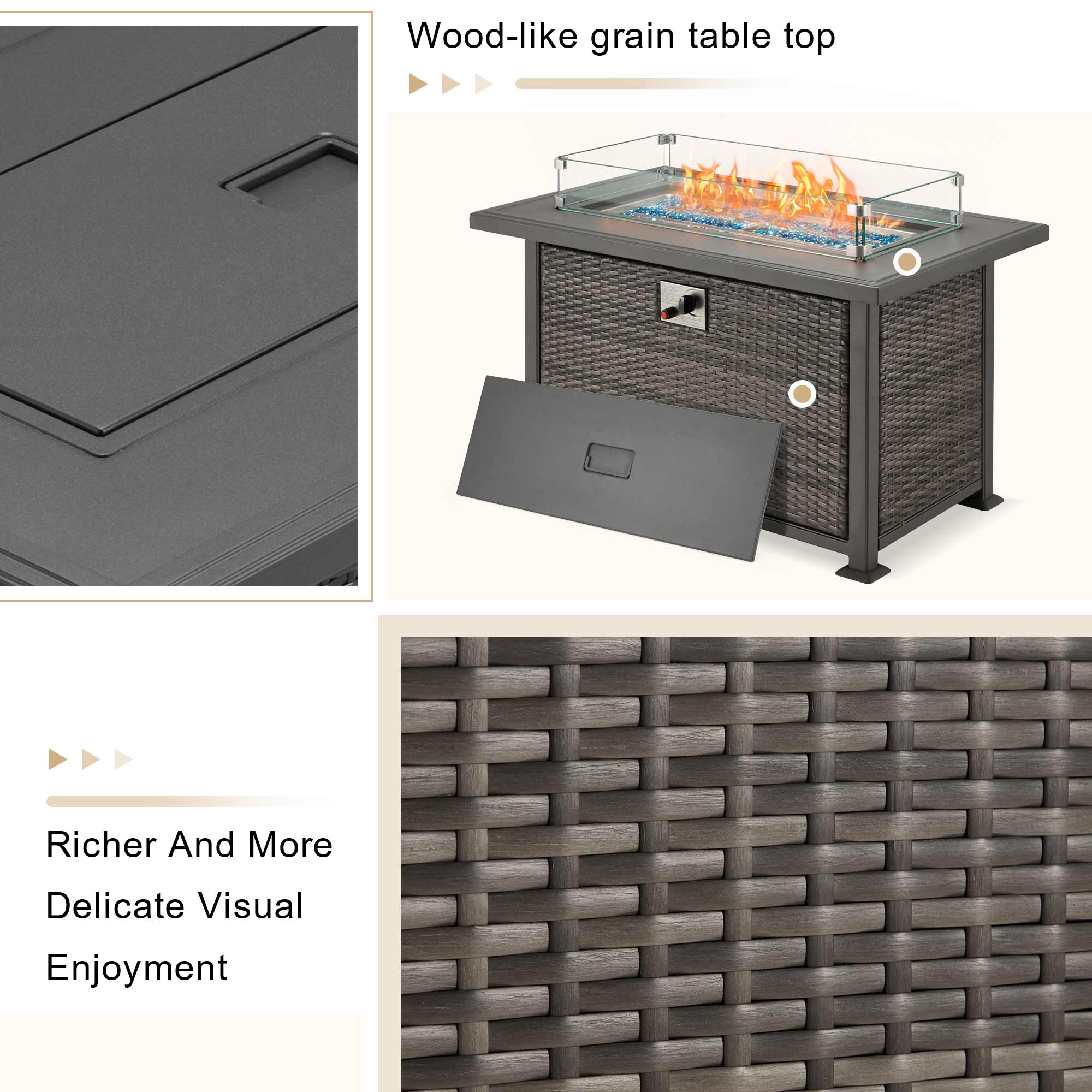Wood-like grain table top. Richer and more delicate visual enjoyment. | Homrest furniture