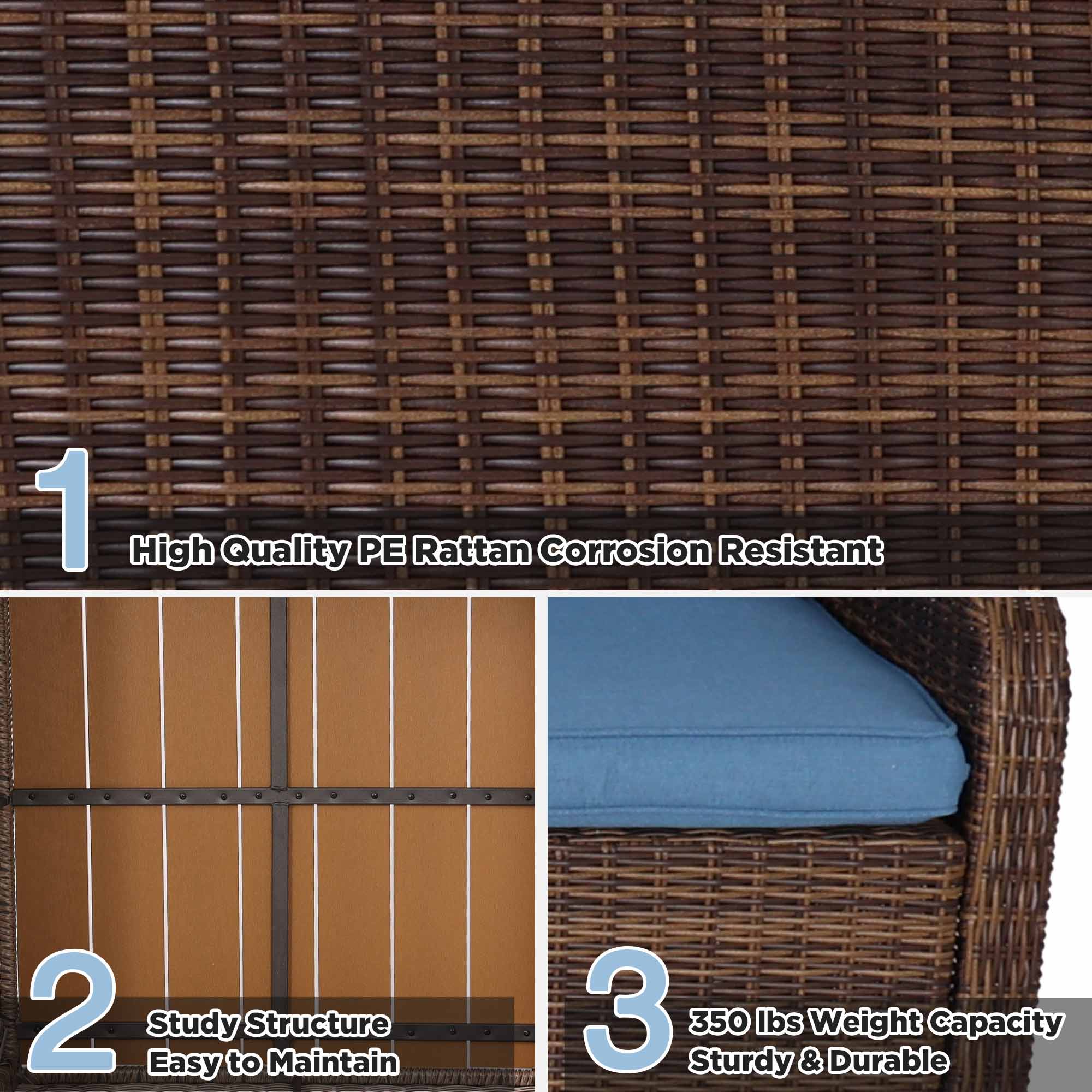 Homrest 7 pieces patio sofa set with sturdy structure