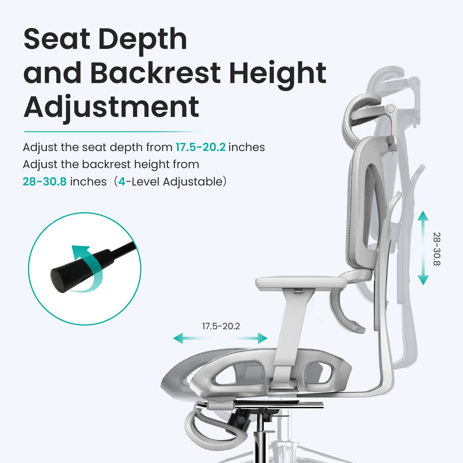 HOMREST Ergonomic Office Chair with 3D Adjustable Headrest & 4D Arms - Gaming Chair,Gray