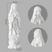 HOMREST 30.7 Inch Virgin Mary Praying Statue Outdoor Garden Religious Sculpture Magnesium Oxide Mary Statue for Yard Patio Lawn Home Entryway Hallway Decor (White)