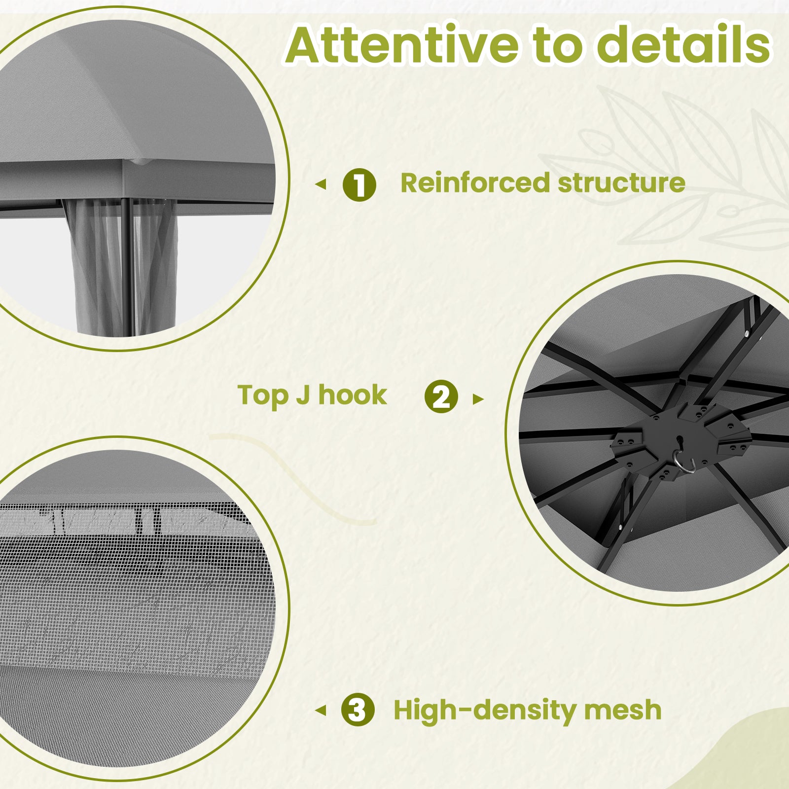 Outdoor Patio Gazebo 10'x13' with Double Curved Roofs, Heavy Duty Party Tent & Shelter, Mosquito Nettings and Privacy Screens patio canopy outdoor waterproof for Backyard, Garden, Lawn, Grey