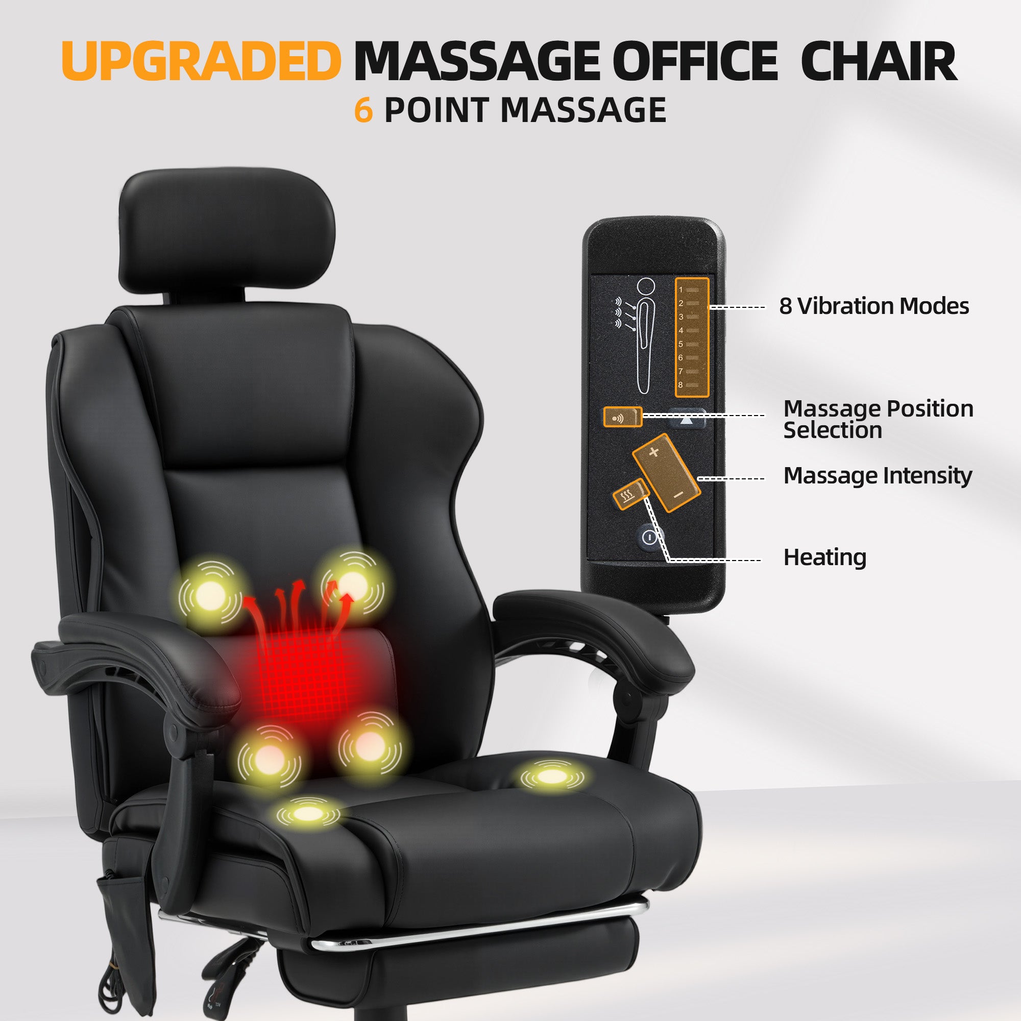 Homrest Office Chair for 400 lb Person, Big and Tall  Office Chair with Lumbar Support - Black