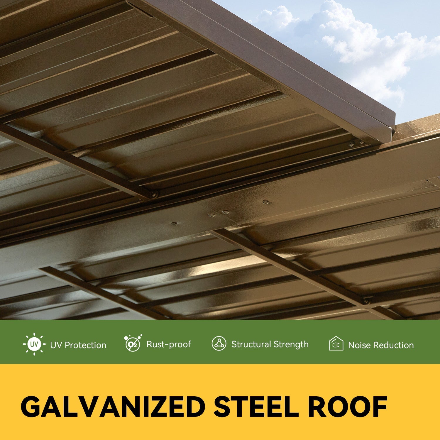 HOMREST 12' x 16' Lean to Gazebo, Patio Gazebo with Adjustable Galvanized Roof, Hardtop Wall Mounted Gazebo with Full Metal Frame, Outdoor Pergola for Deck, Porch, Garden, Backyard