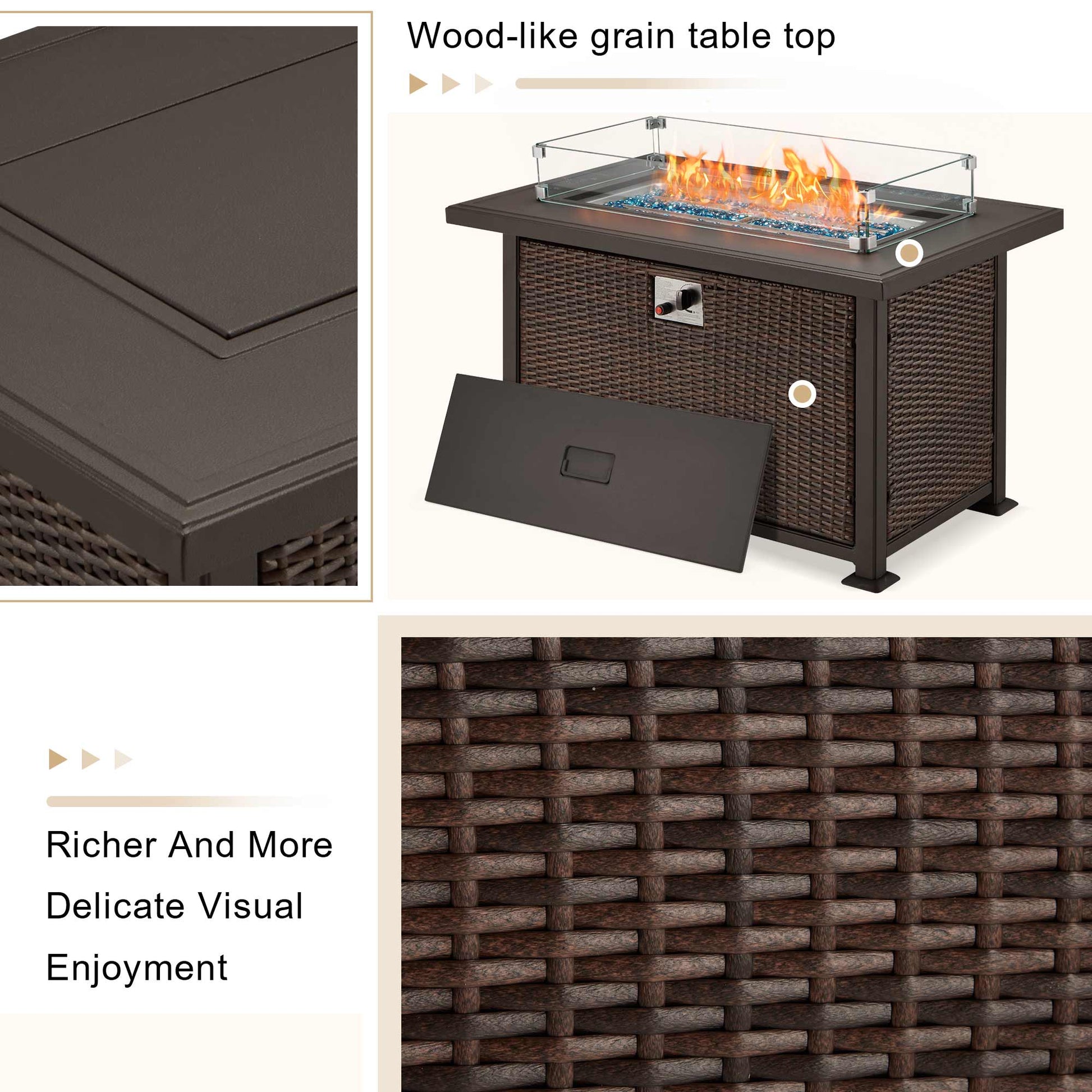 Wood-like grain table top. Richer and more delicate visual enjoyment. | Homrest furniture