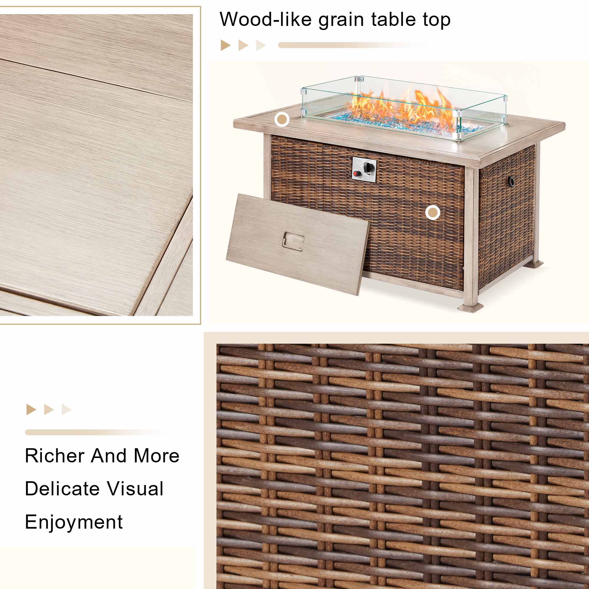Wood-like grain table top. Richer and more delicate visual enjoyment. | Homrest furniture