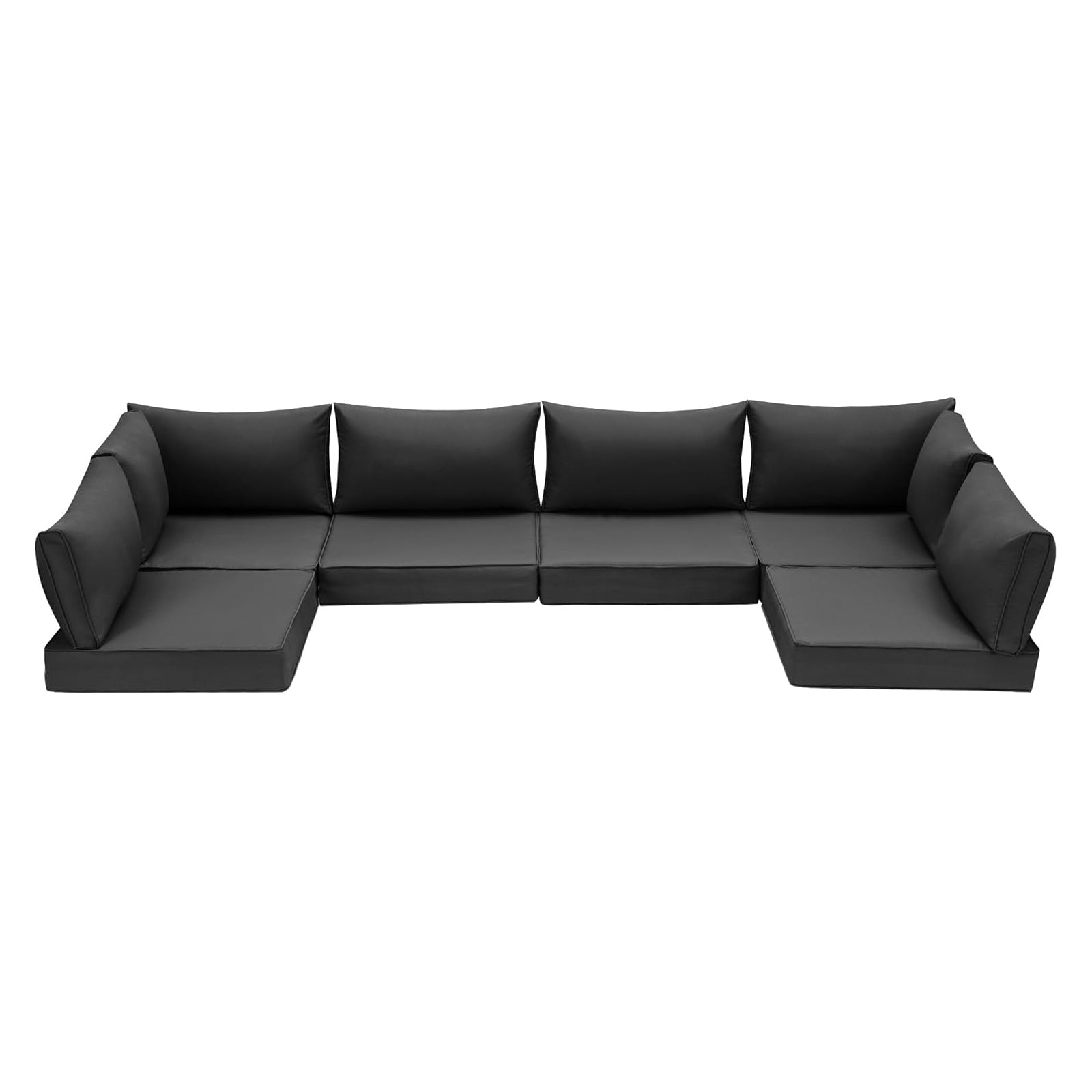 Outdoor Replacement Cushions for 6-Seat Patio Conversation Sets, Black | Homrest