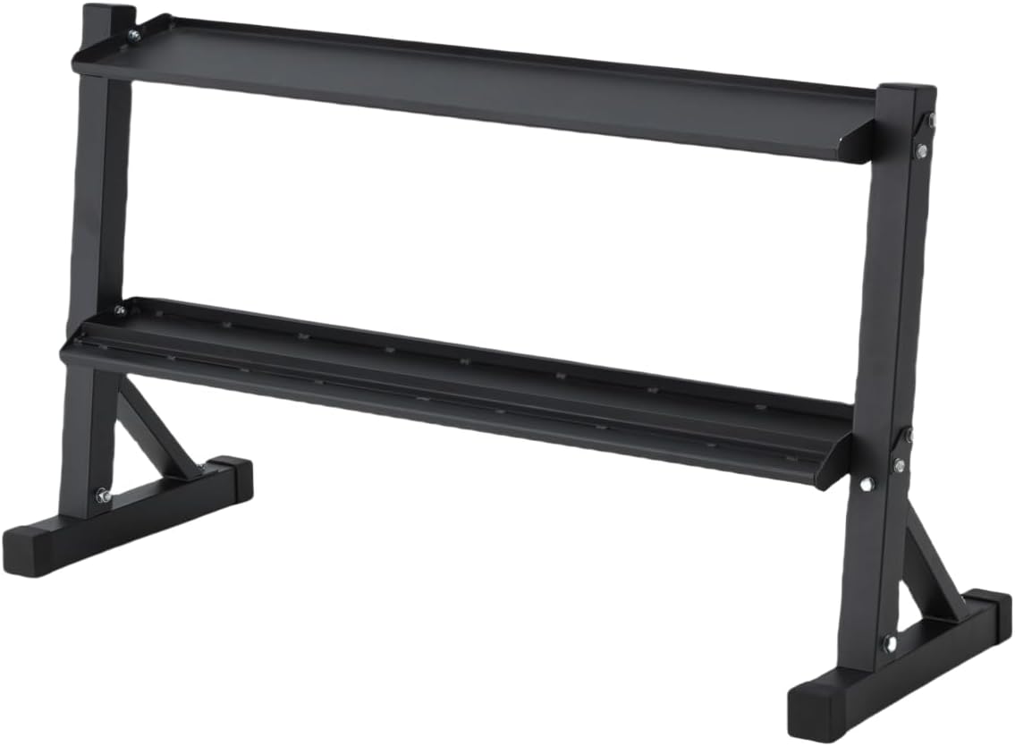 HOMREST 48" Kettlebell Storage Rack, 2-Tier Dumbbell and Kettlebell Rack for Home Gym, 1000LBS Weights Storage for Free Weights