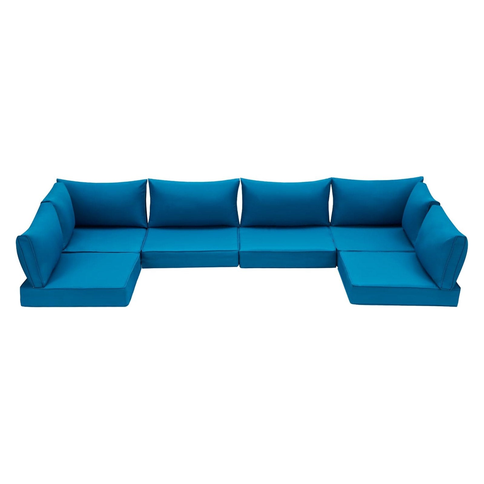 Homrest outdoor replacement cushions for 6-seat patio conversation sets, peacock blue