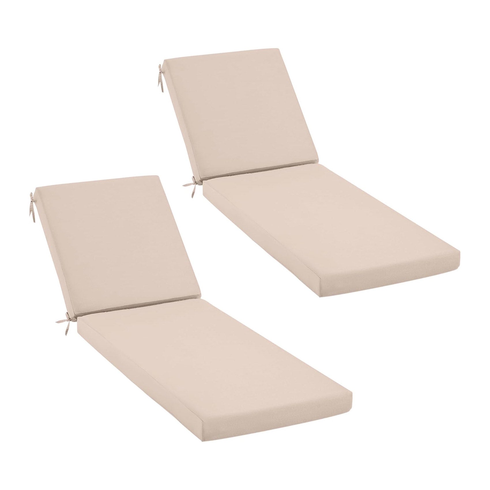 HOMREST Outdoor Lounge Chair Cushion Replacement Set of 2, Beige