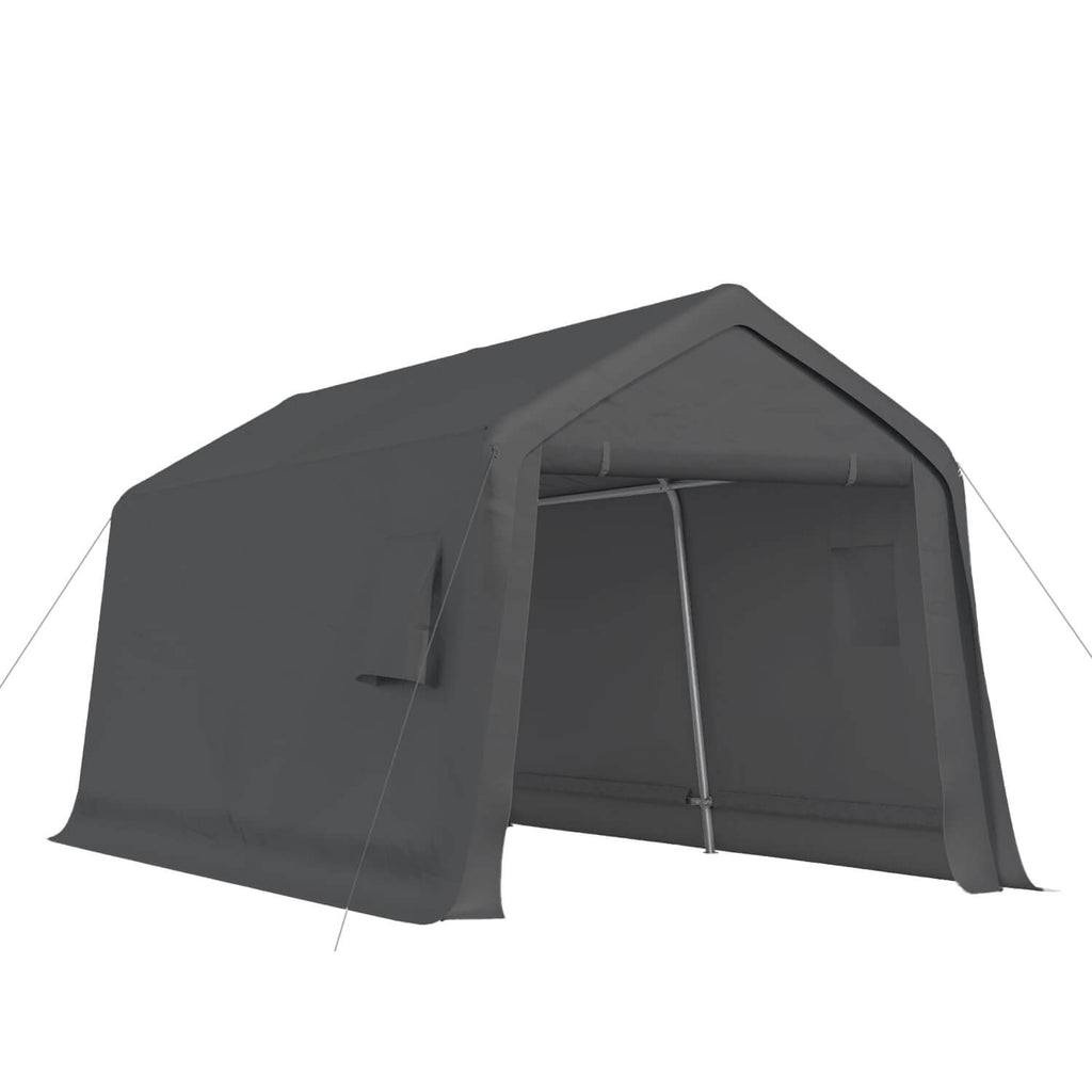 HOMREST 8x14 ft Heavy Duty Carport with Metal Frame & Vents, Portable Garage Shed for Bikes, Motorcycles, ATV Car and Outdoor Tools