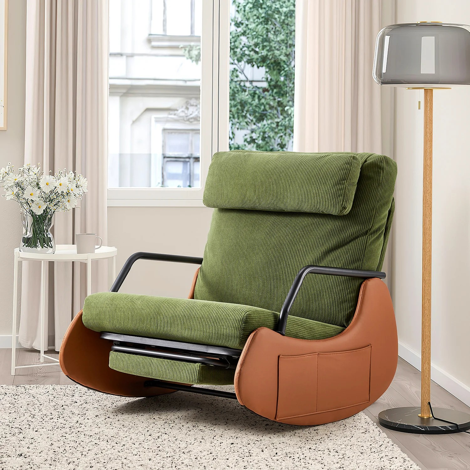 homrest-indoor-outdoor-oversized-rocking-recliner-chair-with-side-pockets-upholstered-plush-seating-glider-rocker-with-ajustable-high-backrest-green