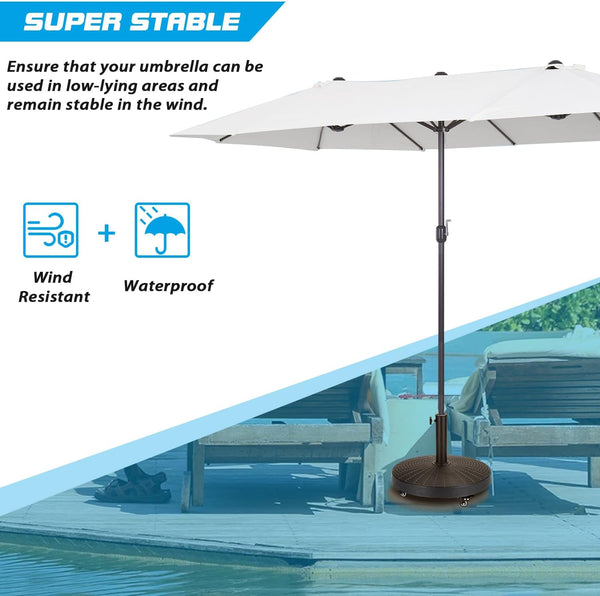 HOMREST 52LBS Umbrella Base, Resin Umbrella Holder for Patio Deck Porch Poolside (Bronze)