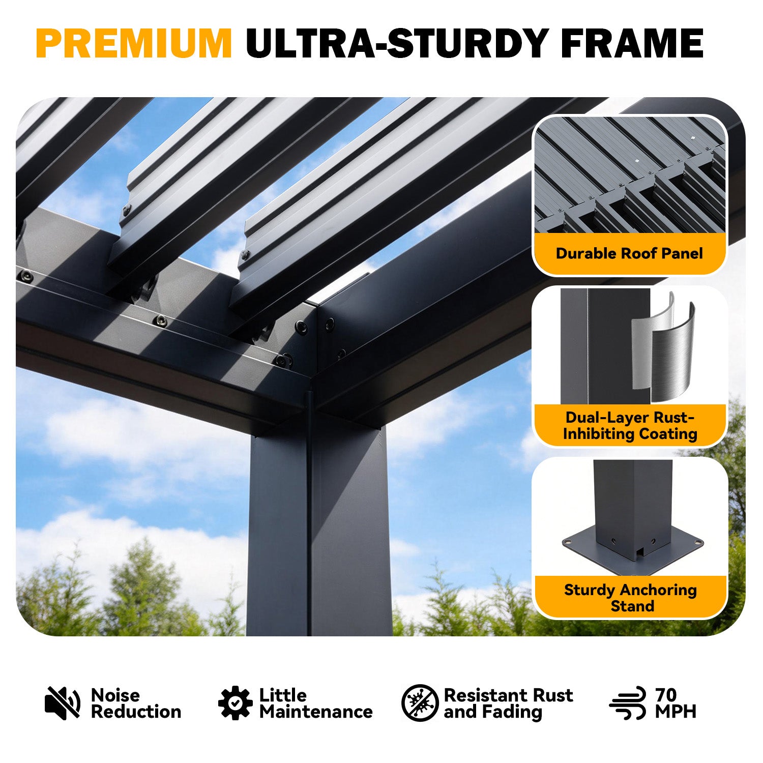 HOMREST Pergola Louvered 12x20, Aluminum Hardtop Pergola with Adjustable Roof for Sun & Rain Shade, Outdoor Gazebo with Integrated Drainage System, Modern Rustproof Patio Canopy Carport