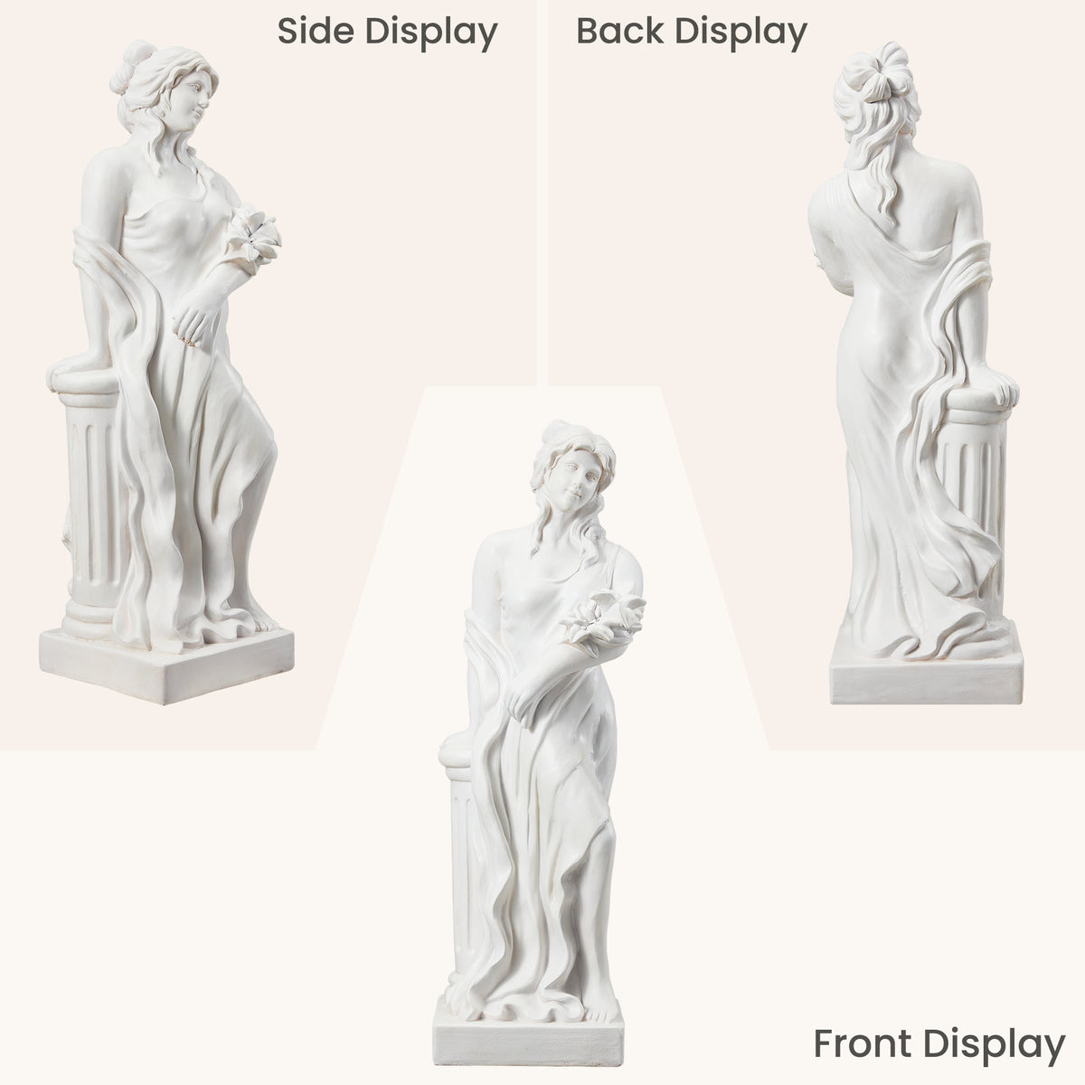 HOMREST Adalberta Weather-Resistant Magnesium Oxide Religious Statue, 32.5" H X 9.5'' W X 9.5'' D
