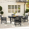 HOMREST HDPE Outdoor Patio Dining Table With Umbrella Hole, Black