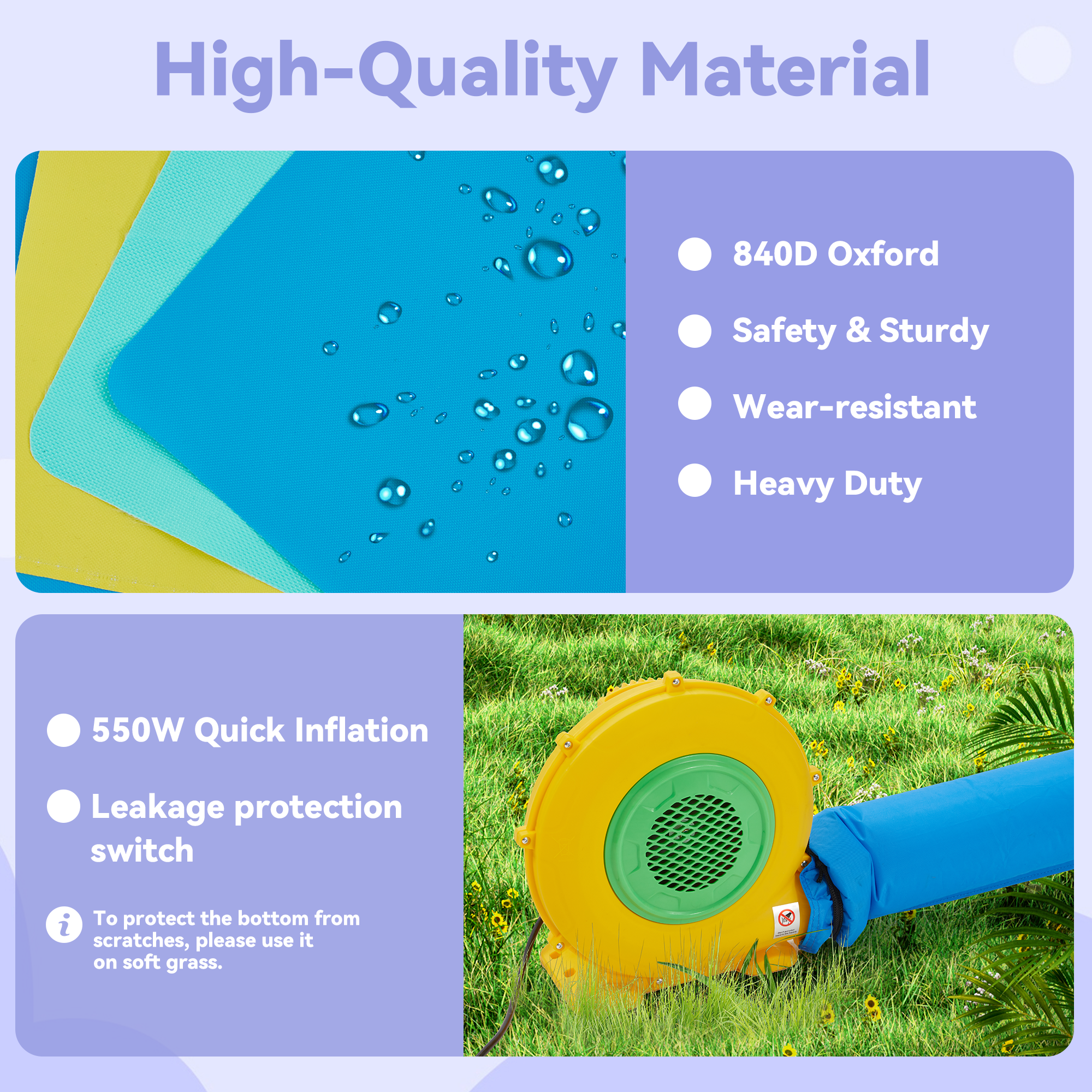 Homrest Inflatable Trampoline Bounce House , Jumping Castle with Blower and Basketball Hoop ball pit for Kids 3-6 Outdoor, Jump House Punching Bag for Kids, Heavy Duty 840D Oxford Cloth