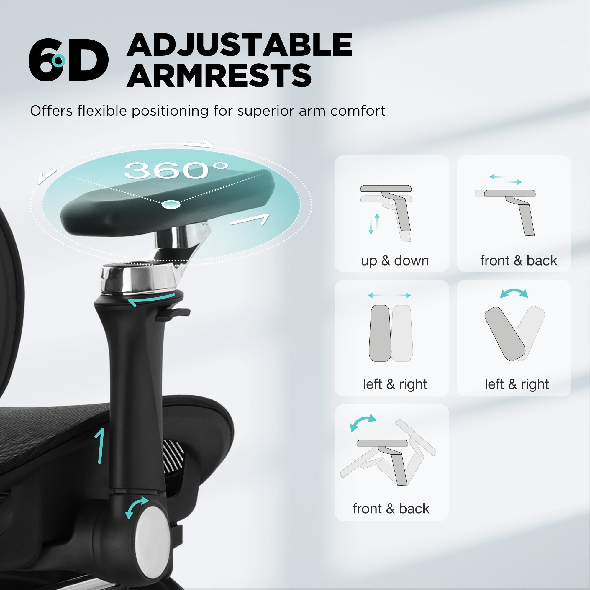 HOMREST Ergonomic Office Chair with 3-Zone Dynamic Lumbar Support, Big and Tall Mesh Office Chair with Footrest, Adjustable Seat Depth,4D Headrest,6D Armrests, Swivel Executive Chair for Home Office,Black