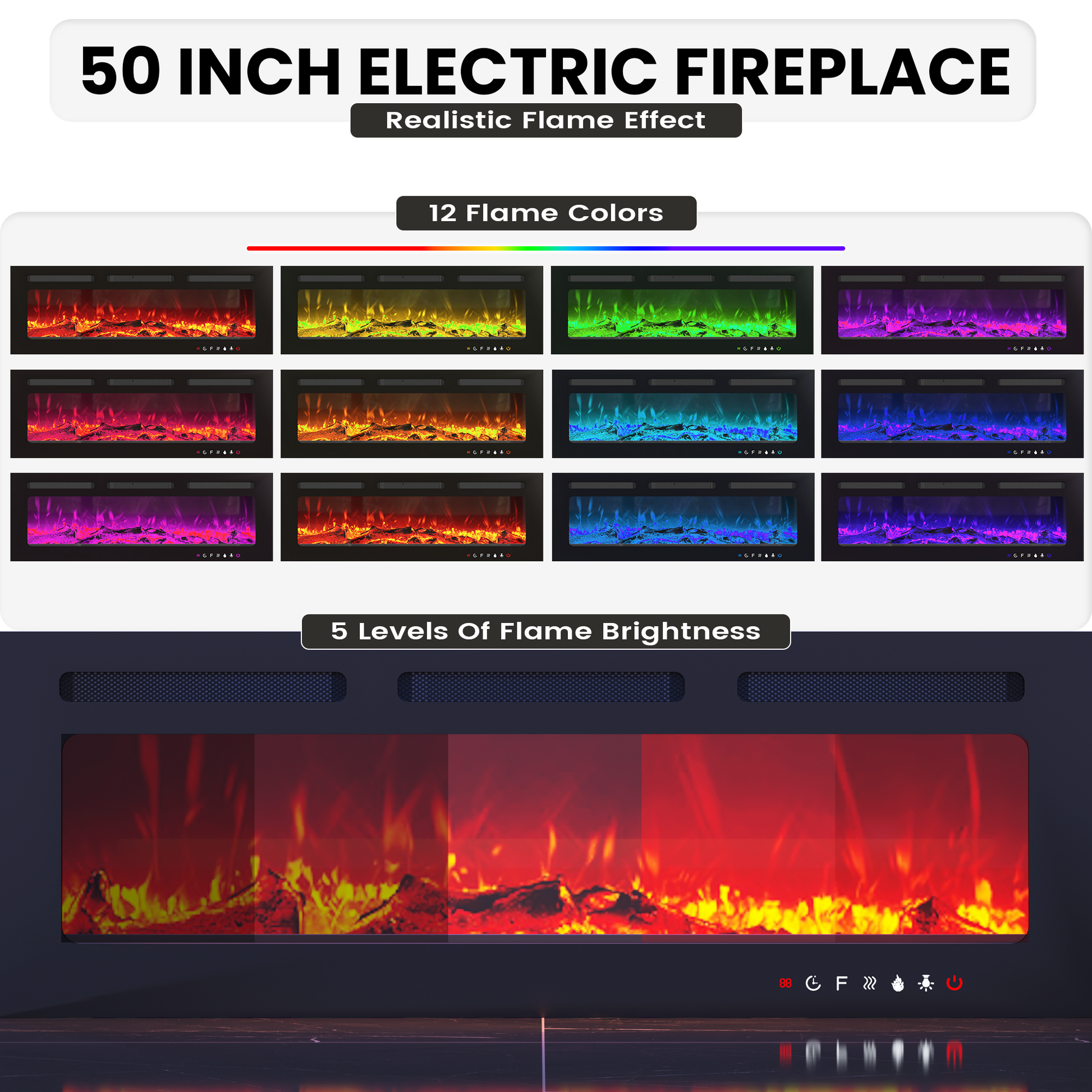 black-fireplace-tv-stand​