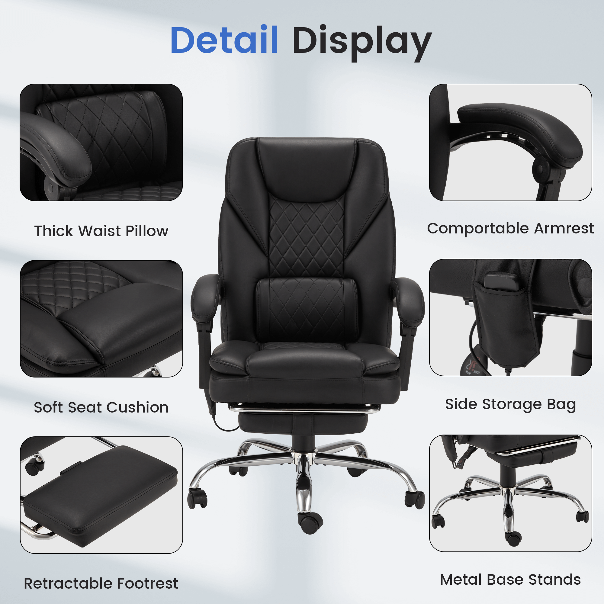 Homrest Executive Office Chair, Ergonomic Office Chair with Lumbar Support Black