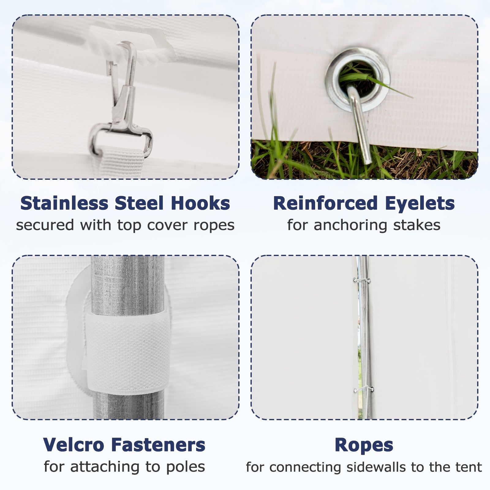 HOMREST 20x30ft 350G PVC Sidewalls (Please check with customer service before purchasing to confirm compatibility)