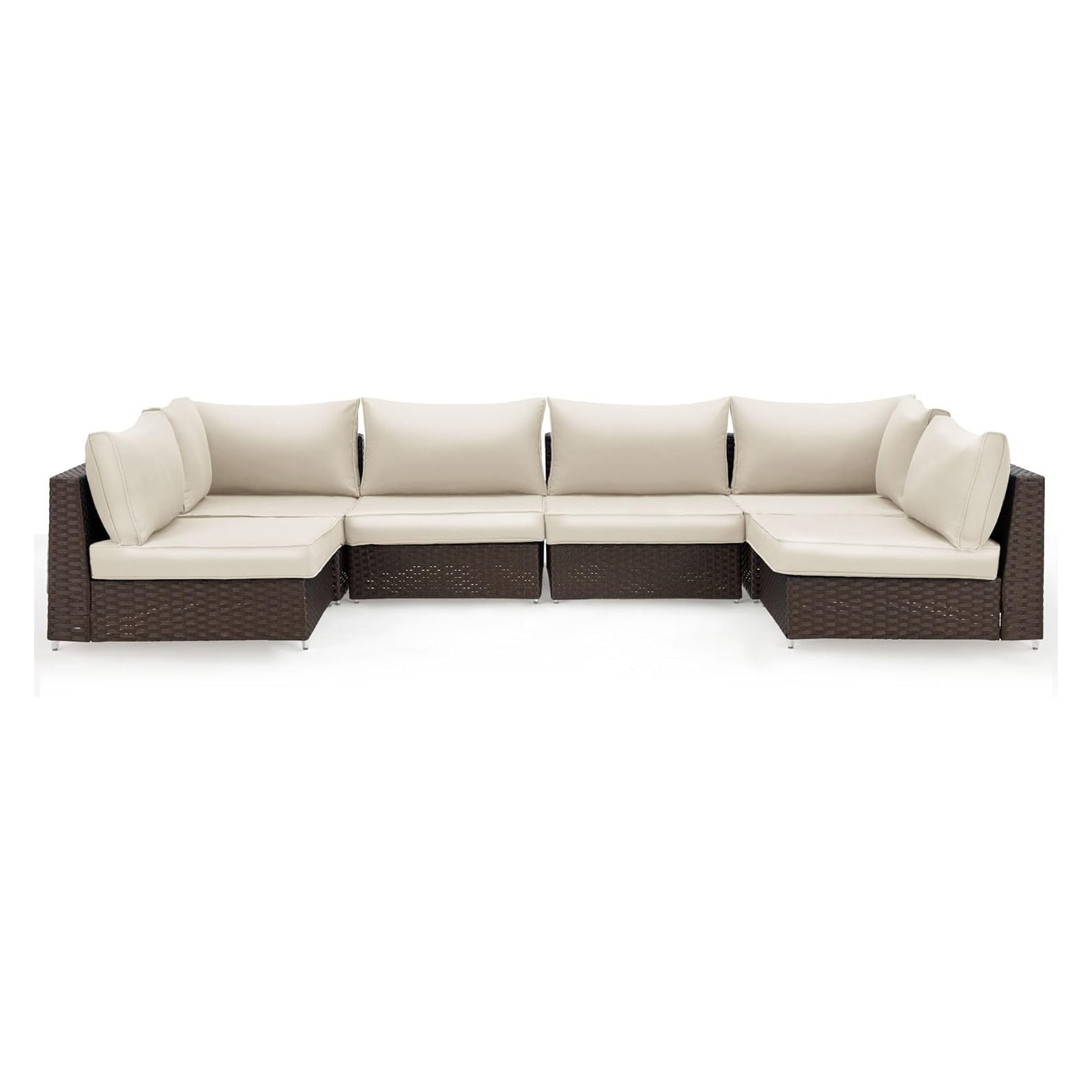 Outdoor Replacement Cushions for 6-Seat Patio Conversation Sets, Beige | Homrest