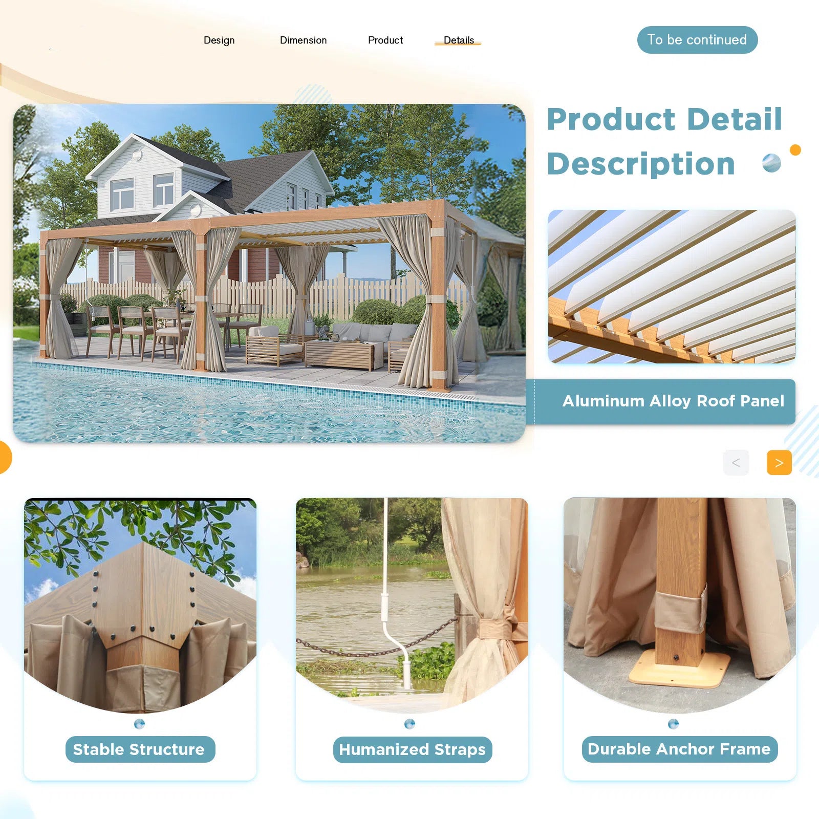 HOMREST Louvered Pergola 12x24 Outdoor Hard Top Pergola with Aluminum Frame and Adjustable Metal Rainproof Roof for Garden & Patio, Curtains and Netting Included, Wood Grain