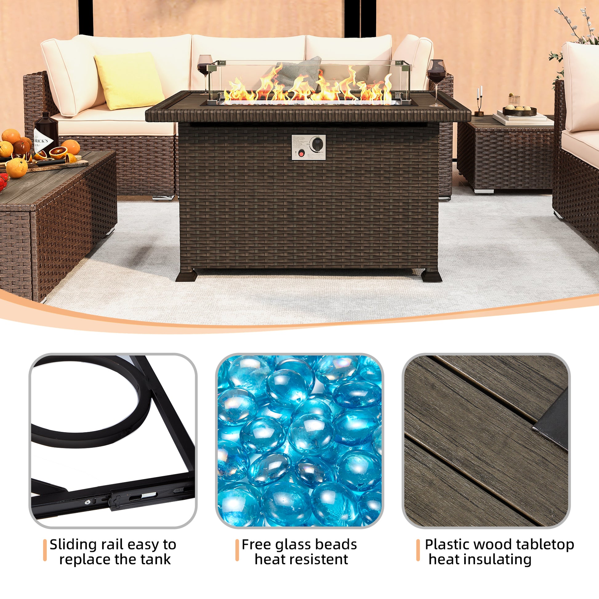 Homrest outdoor fire pit table for party and decoration