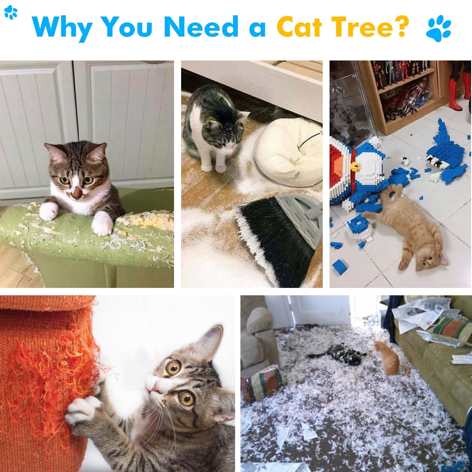 HOMREST 33 inches Multi-Level Cat Tree Cat Tower for Indoor Cats, Cat Condo with Scratching Post, Pink