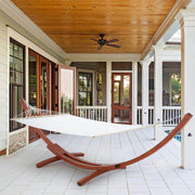 HOMREST 12 FT Wooden Hammock with Stand for Single Person, White