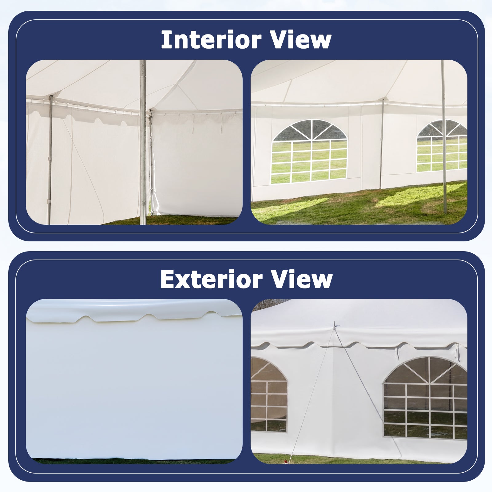 HOMREST 20x40ft 350G PVC Sidewalls (Please check with customer service before purchasing to confirm compatibility)