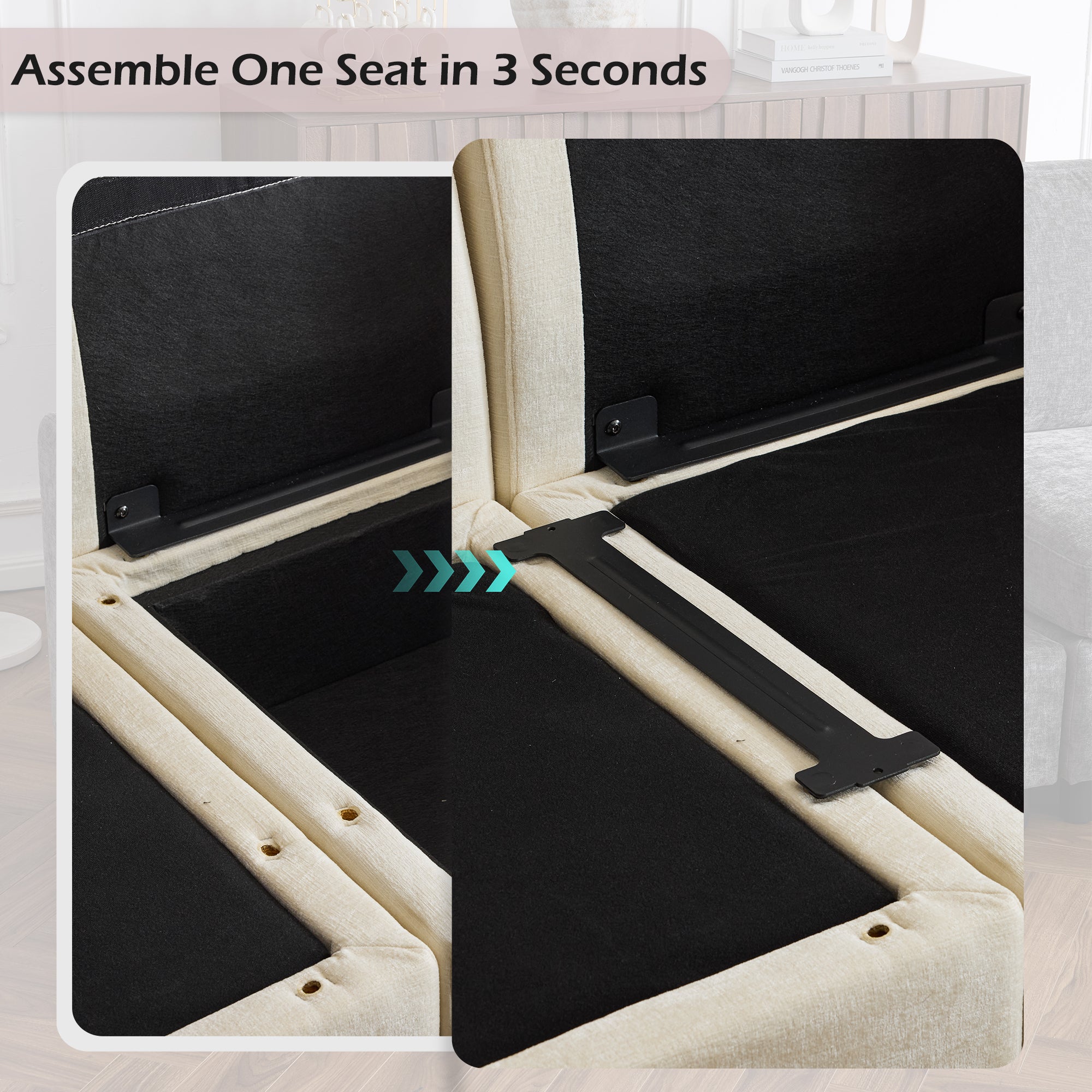 After-Sales Purchase Only – 6  Piece Modular Sectional Couch Box A and Box B