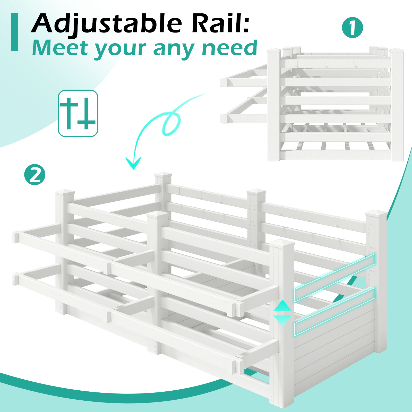 HOMREST 64" W x 92" L x 38" H Extra Large Pool Storage Organizer with Hooks, Waterproof Float Storage Bin, White
