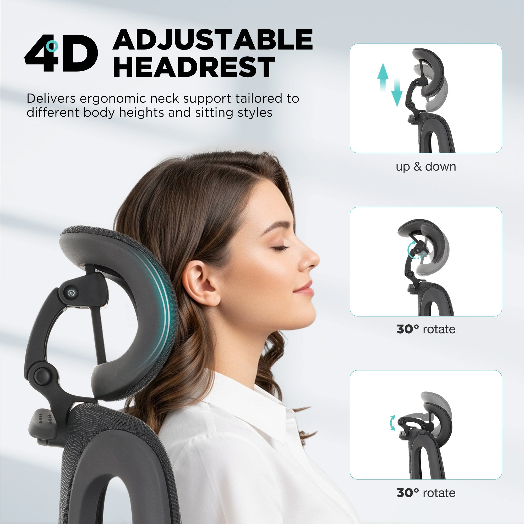 HOMREST Ergonomic Office Chair with 3-Zone Dynamic Lumbar Support, Big and Tall Mesh Office Chair with Footrest, Adjustable Seat Depth,4D Headrest,6D Armrests, Swivel Executive Chair for Home Office,Black