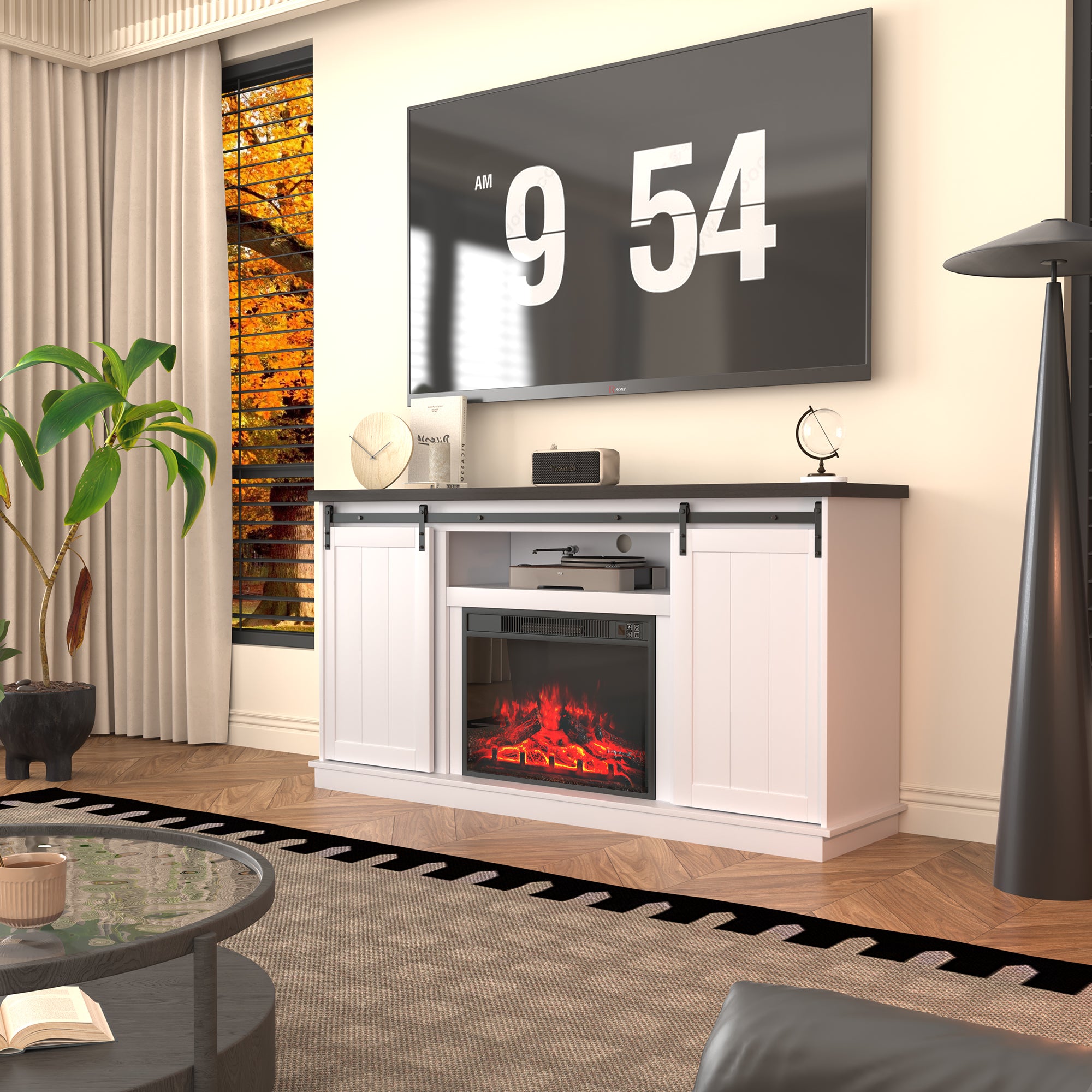 tv-stand-with-fireplace-electric