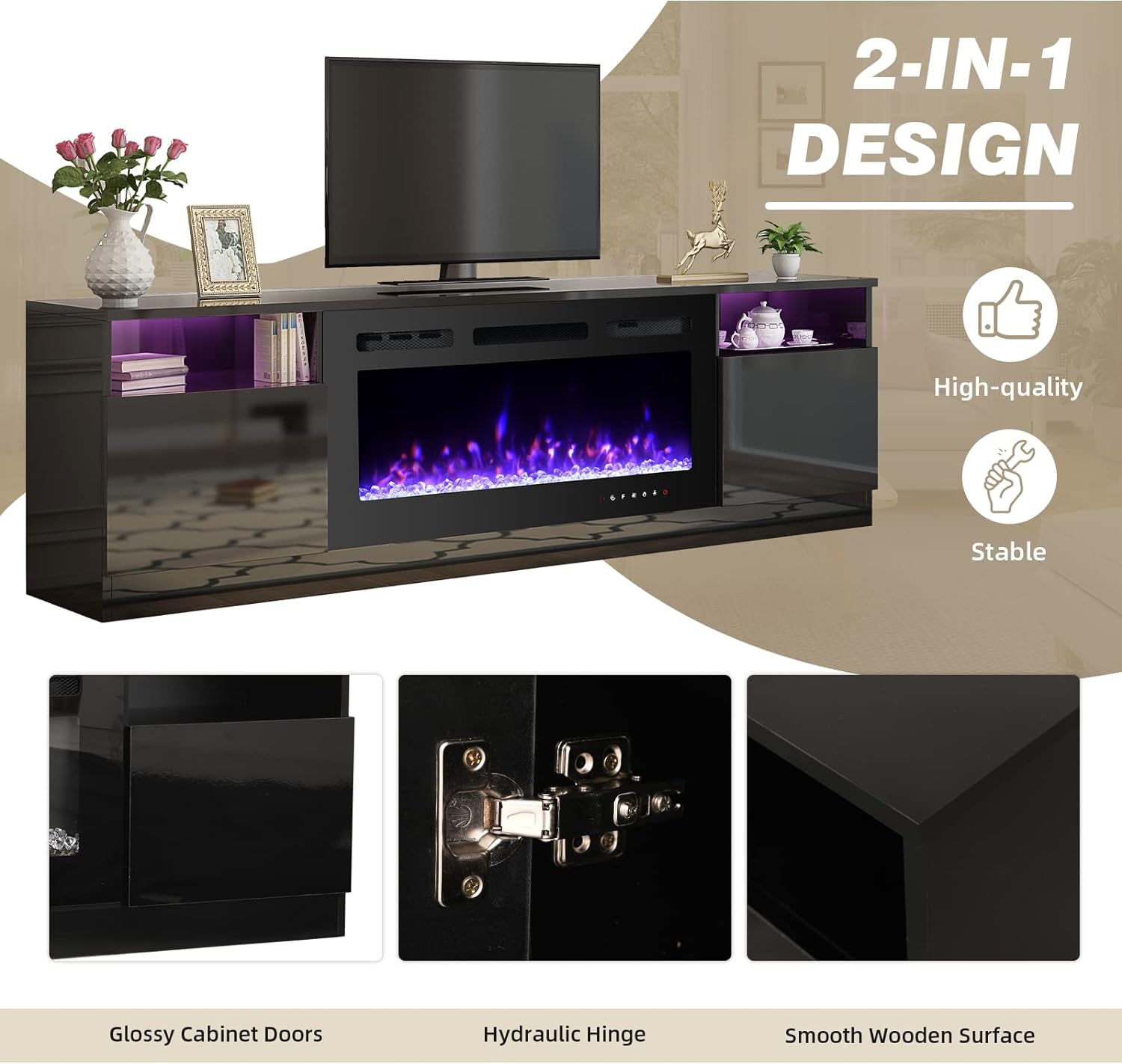black-entertainment-center-with-fireplace