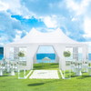 HOMREST 26x19ft Decagonal Heavy Duty Canopy With 8 Removable Sidewalls 8 Church Windows And 2 Pull Back Doors Outdoor Gazebo Pavilion Shelter Tent For Party