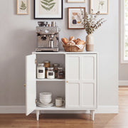 HOMREST Storage Cabinet with 2 Doors and Adjustable Shelves, Sideboard, White