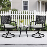 HOMREST Patio Swivel Dining Chairs Set of 2, Outdoor Metal Chairs with Armrests and Cushions, Swivel Patio Chair Set for Patio, Pool and Garden