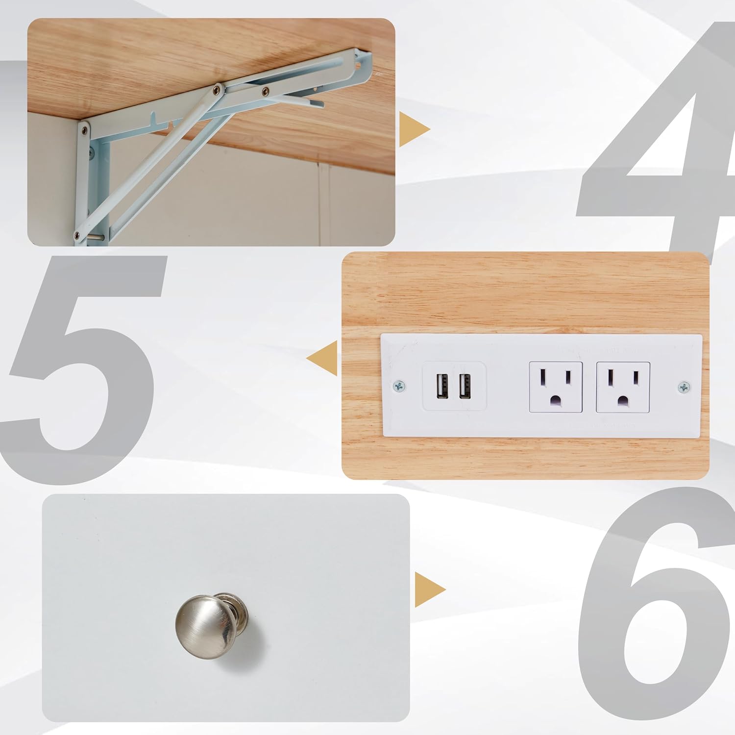 Homrest 39.4" Rolling Kitchen Island with Power Outlet, USB Ports, White