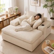 HOMREST 60" Oversized Chaise Lounge Chair Indoor,No Assembly Comfy Reading Chair for Living Room