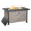 44 Inch Patio Propane Fire Pit Table with Wind Guard and Waterproof Cover, Gray