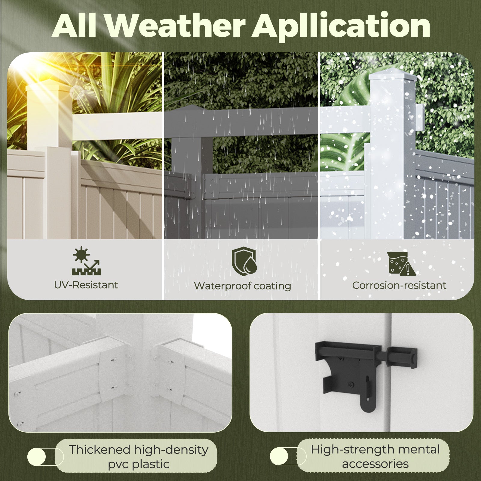 HOMREST 80.75"H x 45.75"W x 45.75"L White PVC Outdoor Shower Enclosure with Door, Weatherproof Privacy Stall for Pool & Beach, Durable Vinyl Construction（Flat-panel）