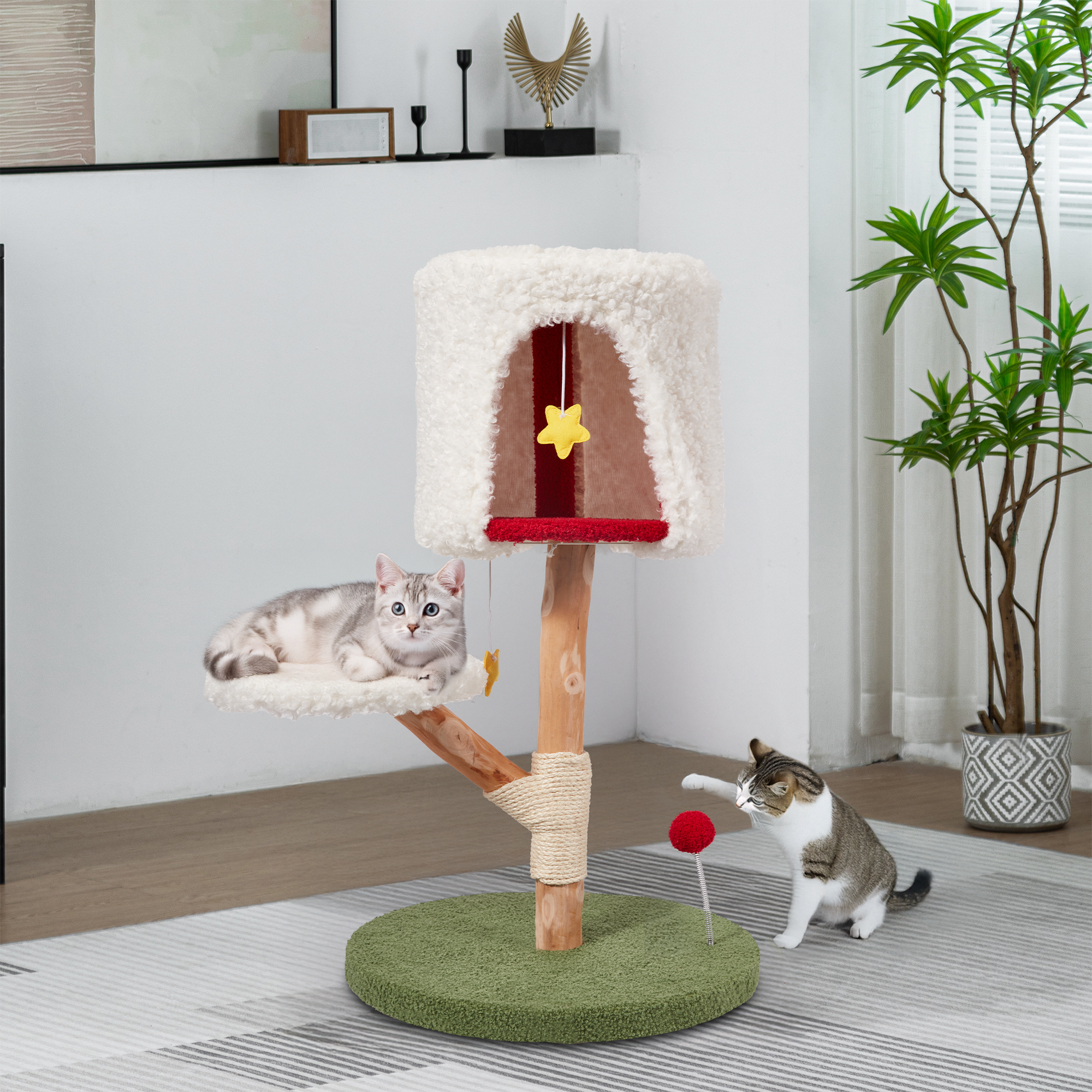 HOMREST Christmas Cat Tree with Scratching Post