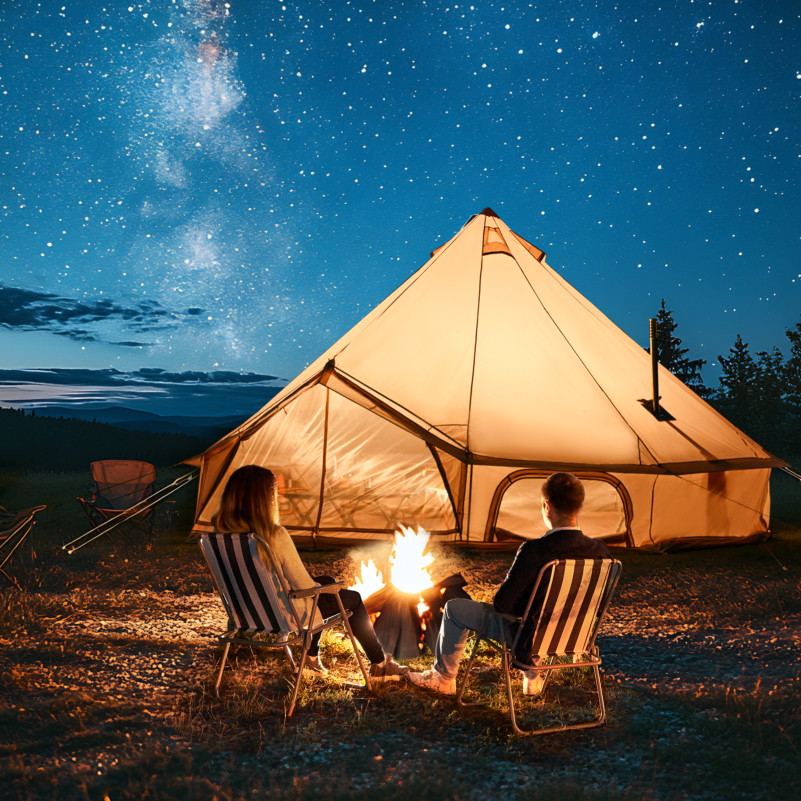 HOMREST 8-10 Person Yurt Tent House with Stove Jack – 16.4FT
