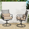 homrest Patio Swivel Chair Set of 2, Outdoor Dining Chairs with Cushions for Porch, Deck, and Garden, Khaki