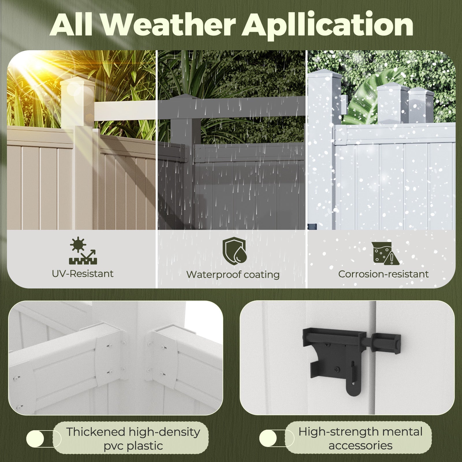 HOMREST 80"H x 80.75"W x 45.75"L White PVC Outdoor Shower Enclosure with Door, Weatherproof Privacy Stall for Pool & Beach, Durable Vinyl Construction(Flat-panel with changing room)