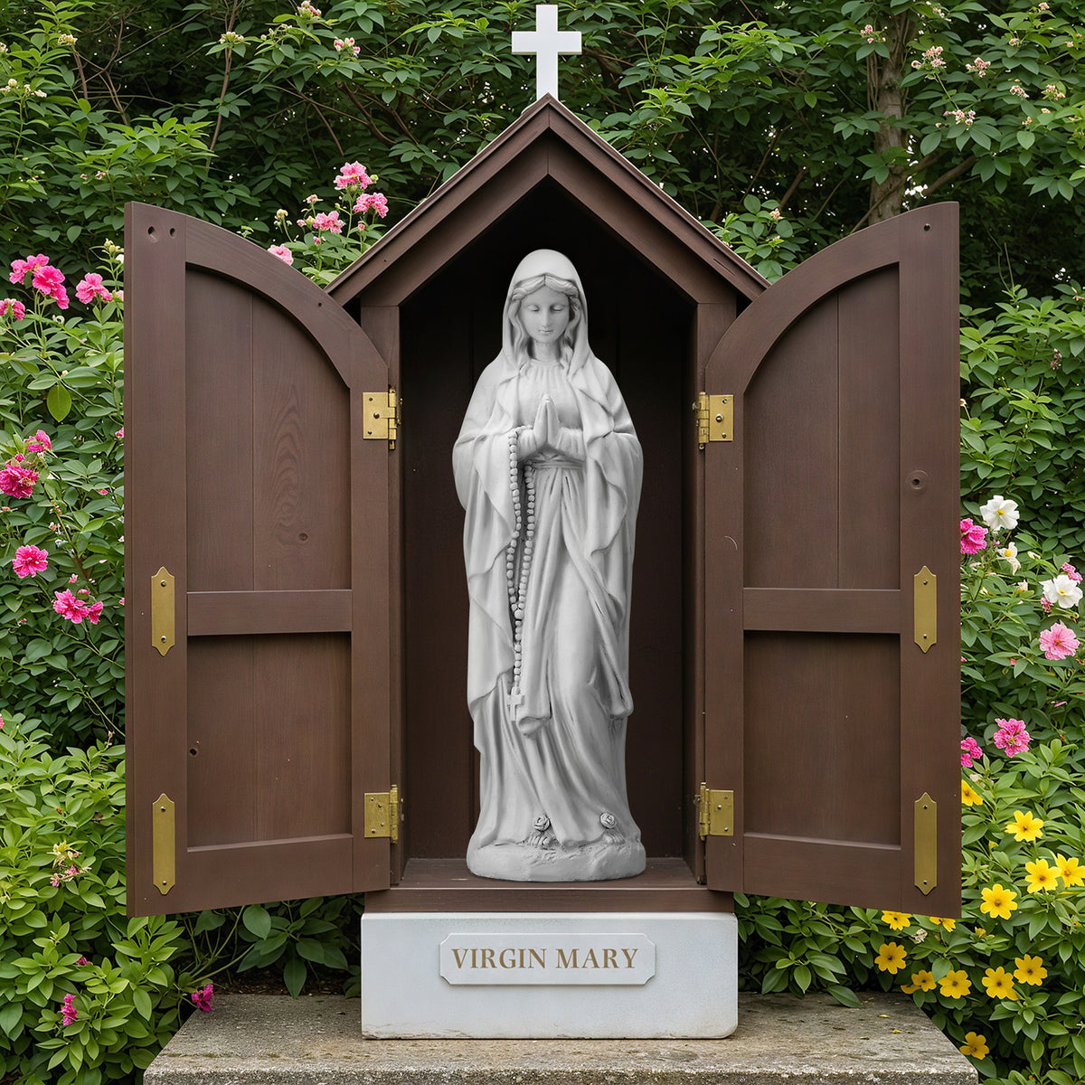 HOMREST 29.9" Virgin Mary Praying Statue Outdoor Garden Decor